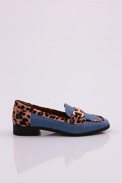 DGN Loafer de damă cu model leopard din denim - 4463535