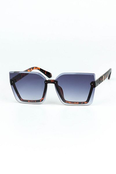 Di Caprio Women's Black Uv400 Protection Rectangular Model Sunglasses