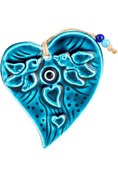 AKDC Evil Eye Decor Heart 1Cm X 12Cm X 13Cm Turquoise