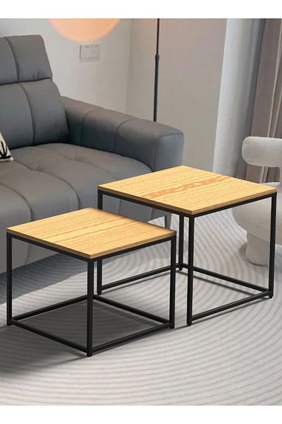 sharpdo Square Coffee Table Mother and Child Simple Modern Living Room Home Wood Light Luxury Style