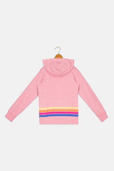 converse Kids Girl Brand Logo Hooded Sweatshirt, Pink Combo