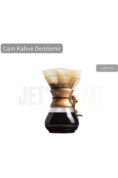 Jet's Home Chemex Glass Coffee Brewing with Wooden Handle 400 ml