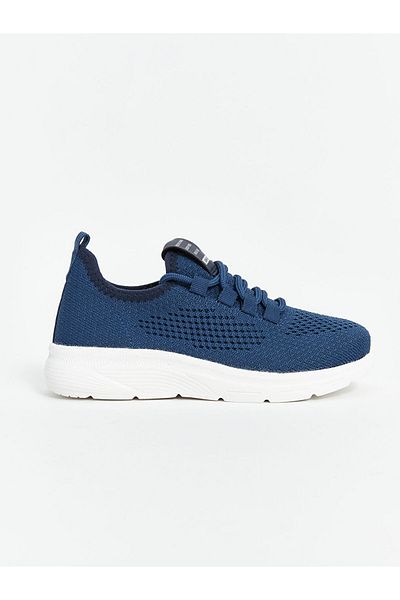 LC Waikiki Dark Blue Lace-Up Mesh Detailed Boys' Sports Shoes