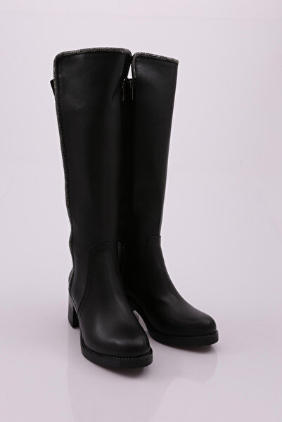 DGN 708 KADIN YAN TAŞLI ŞERİT ARKASI STRETCH TOPUKLU ÇİZME