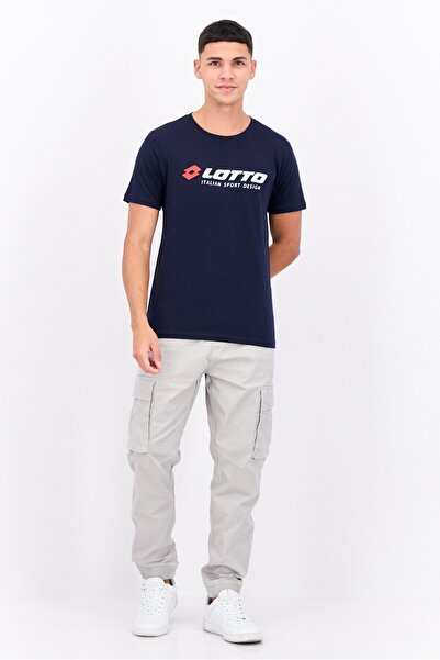 Lotto Men Sportswear Fit Short Sleeve Outdoor T-Shirts, Navy Blue