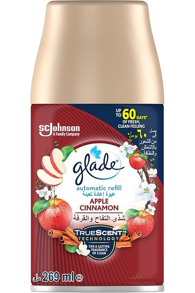 Glade Automatic Spray Refill, Apple Cinnamon Air Freshener, 269ml, 60 Days Freshness