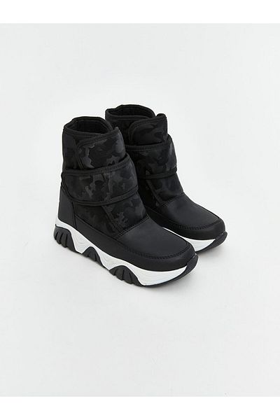 LC Waikiki Lcw Steps Black Leather Look Boys' Velcro Snow Boots