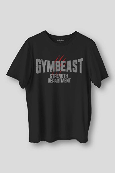 Kendim Seçtim Gymbeast Strength Department - Tricou sport negru cu imprimeu R...