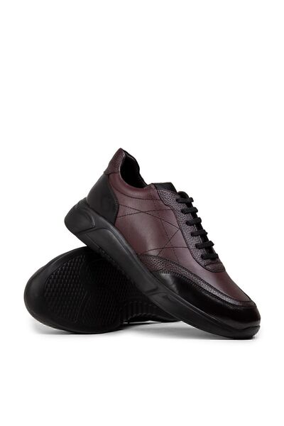 Deery Genuine Leather Claret Red Men's Sneaker Shoes