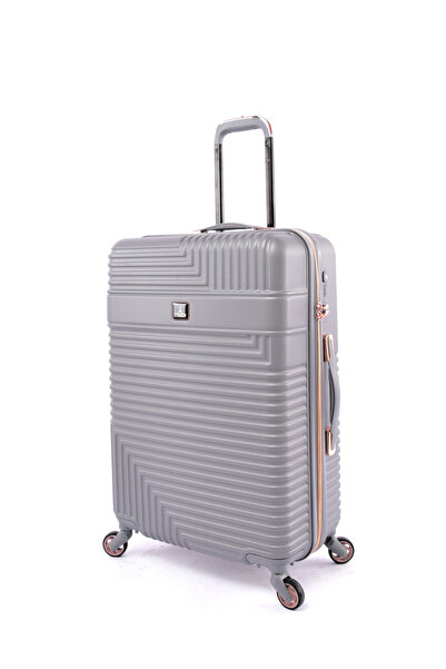 Track ABS Luggage Set, Hard 4 Pieces Set with 4 Wheels Lock, Size 28/24/20/14 Inches, HK222/4P-D Grey