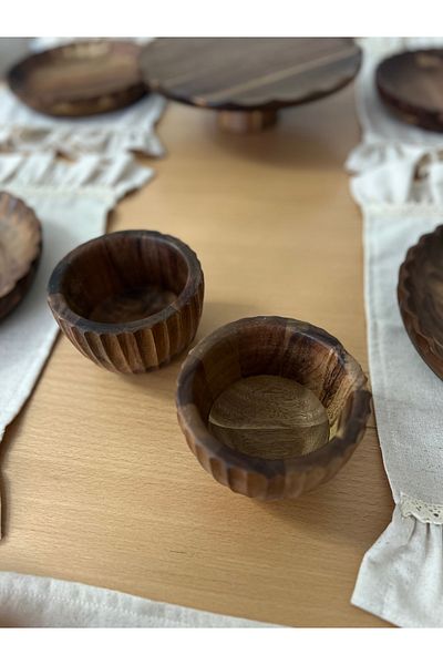 Mirilliahome Acacia Wooden Mini Bowl Set of 2