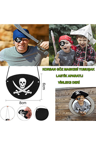 Ethab Ticaret Imported Vinlex Leather Pirate Eye Patch - Elastic &amp;   Soft