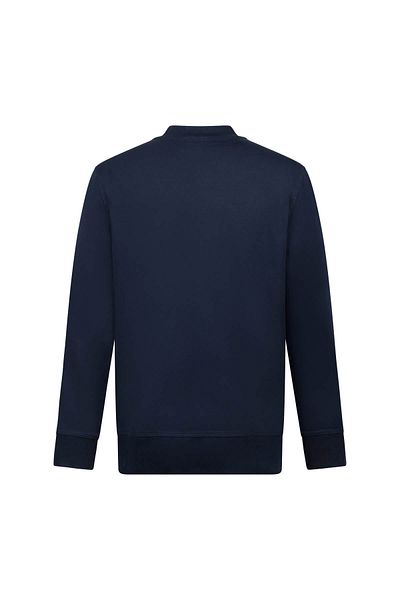 Hatemoğlu Φούτερ Navy Blue Regular Fit με εμπριμέ βαμβακερή λαιμόκοψη
