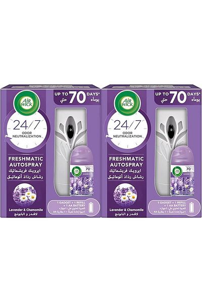 Air Wick Freshmatic Auto Spray Lavender & Chamomile, Gadget & Refill, 250ml (Pack of 2)