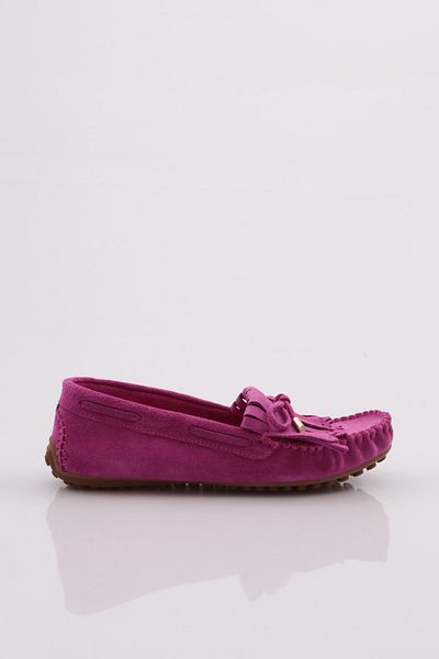 DGN Women's Tassel Detailed Loafer Shoes Fuchsia Suede 212292885