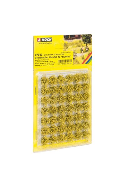 Noch Sarı Çiçekli Mini Çim tutamları Maket 9mm yükseklik (42 Adet)