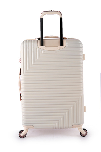 Track ABS Luggage Set, Hard 4 Pieces Set with 4 Wheels Lock, Size 28/24/20/14 Inches, HK222/4P-Rice White