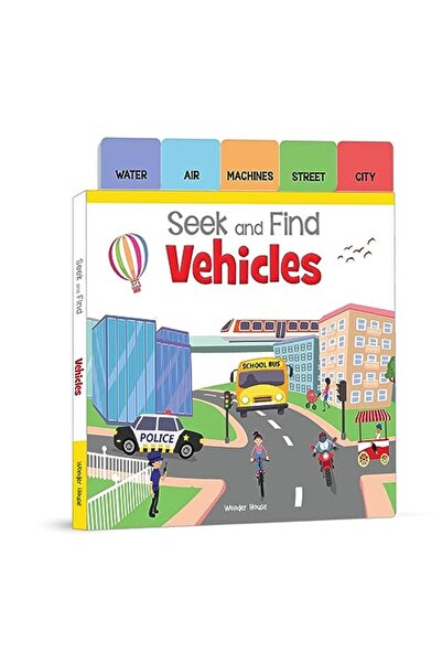 Wonder House Books البحث والعثور - كتب تعليمية مبكرة عن المركبات مع علامات تبويب