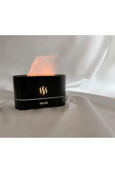 Depulat Flame Air Diffuser,Humidifier,Portable-Noiseless Essential Oil Diffuser No-Water Black