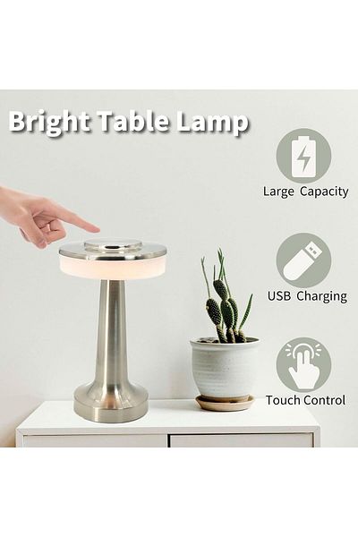 COOYA Rechargeable 3-Level Brightness LED Night Light, Portable Touch Sensor Table Lamp