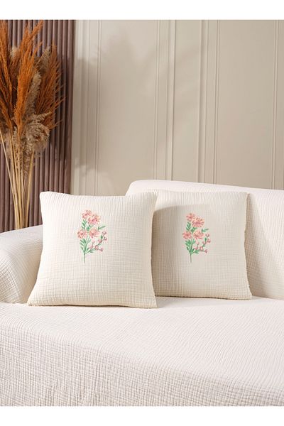 luxtex Cotton Four Layer Throw Pillow Cover 40X40 cm (1 Piece)