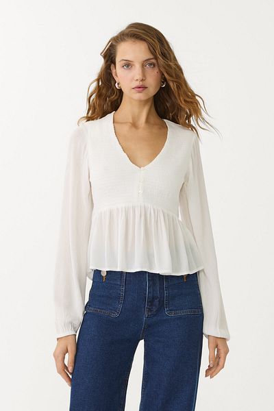 Stradivarius Loose blouse with ruffles