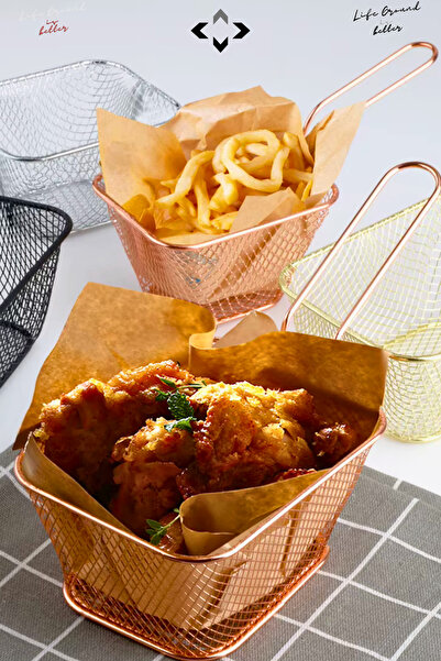 LİGROUND 🍟 1Pc Potato Nugget Frying Serving Set Mini Stainless Steel Serving Basket