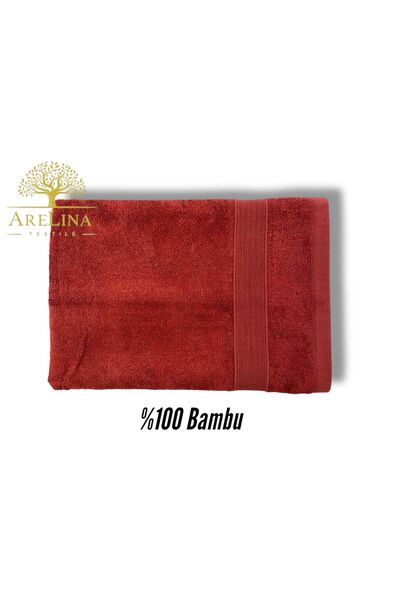 Bambu Mystery Bordür Kırmızı 50x90 Banyo Havlu
