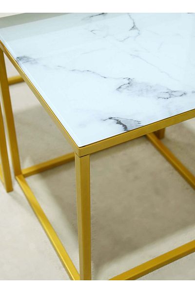sharpdo Square Coffee Table Mother and Child Simple Modern Living Room 40*40*44&35*35*37CM