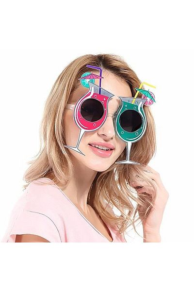 nuit dose Hawaiian Summer Party Glasses with Cocktail Theme 15X16 cm