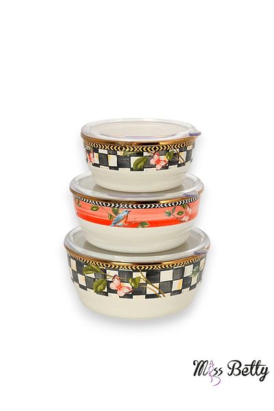 Miss Betty Paradise 3-Piece Enameled Storage Container 14-16-18 cm