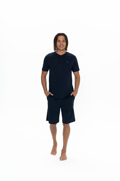 U.S. Polo Assn. U.S. Polo Assn. Men's 3-Piece Navy Blue Patterned Pajama Set - Bcp1.18K91M4O