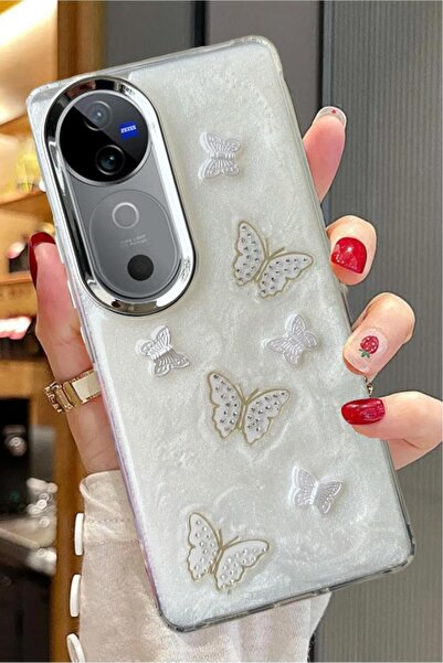 3GEN CASE غطاء صلب لامع لهاتف Vivo V40 وVivo S19 Pro متوافق مع شريط حجري ثلاث...