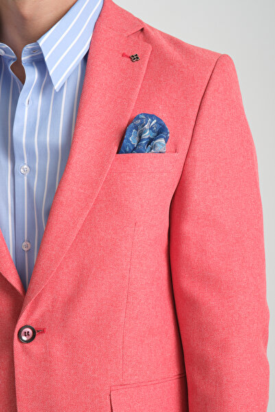 Frappoli Ікарді Чоловічий Червоний Батал Великий Розмір Моно Комір Вузький Крій Блейзер Спортивний Піджак