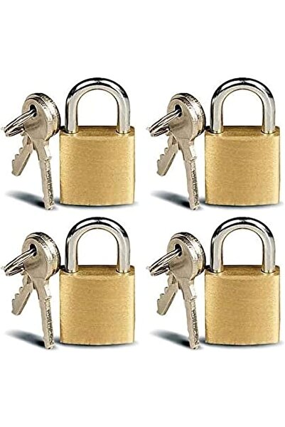 AQSON مجموعة من 4 أقفال نحاسية صغيرة للأمتعة والخزائن وأقفال نحاسية صلبة متشابهة المفاتيح