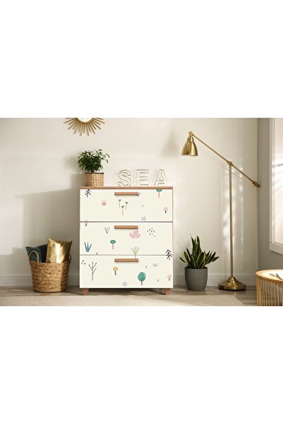 Vivense LEVA JUNGLE ŞİFONYER, ATLANTİK BEYAZ