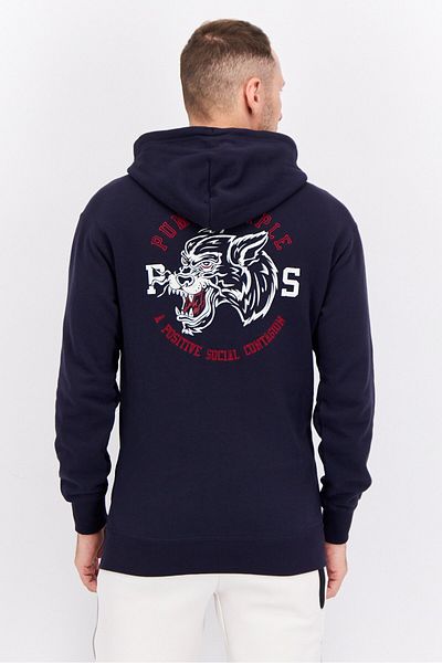 Puma Men Sportswear Fit Long Sleeves Outdoor Hoodies, Navy Blue