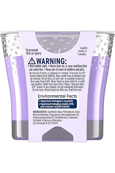 Glade Tranquil Lavender & Aloe Scented Candle, Fragrance Infused With Essential Oils, 3.4Oz