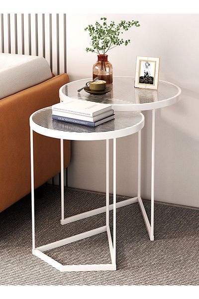 sharpdo Simple Tempered Glass Side Table in the Living Room