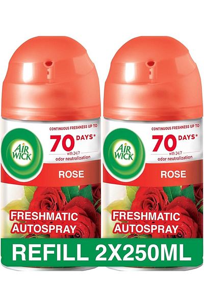 Air Wick Freshmatic Autospray Refill, Rose Fragrance, Eliminates Bad Odour Smell, 250 ml (Pack of 2)