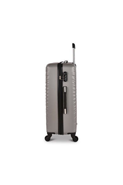 New Travel Hard Luggage Set, ABS Trolley Travel Bag, with Combination Lock and 4 Wheels NT803/3P-Silver / Grey