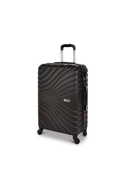 New Travel مجموعة حقائب سفر صلبة، حقيبة سفر بعجلات من مادة ABS، مع قفل مركب و4 عجلات NT802/3P-أسود