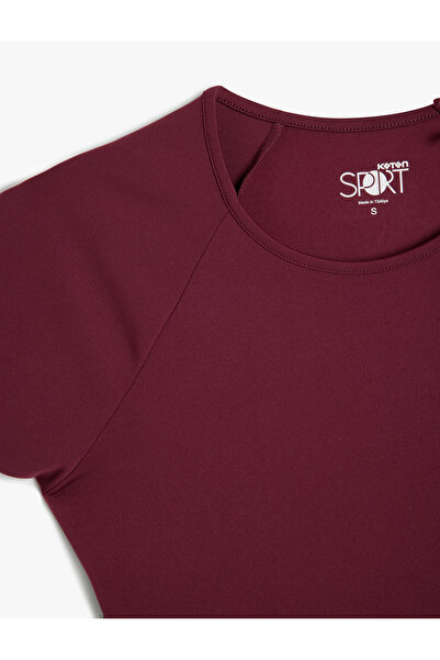 Koton Κοντομάνικο Slim Fit Crop αθλητικό μπλουζάκι με λεπτομέρεια με κορδόνι