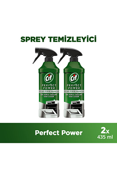 Cif Perfect Power Fırın Ocak Mangal Için Sprey Temizleyici En Zor Yağları %100 Çözer 435 ml 2adet
