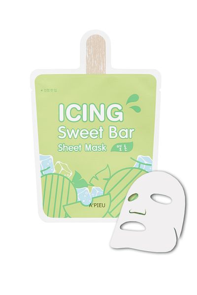 Missha Refreshing, Revitalizing Sheet Mask with Melon Content a'Pieu Icing Sweet Bar Sheet Mask (Melon)