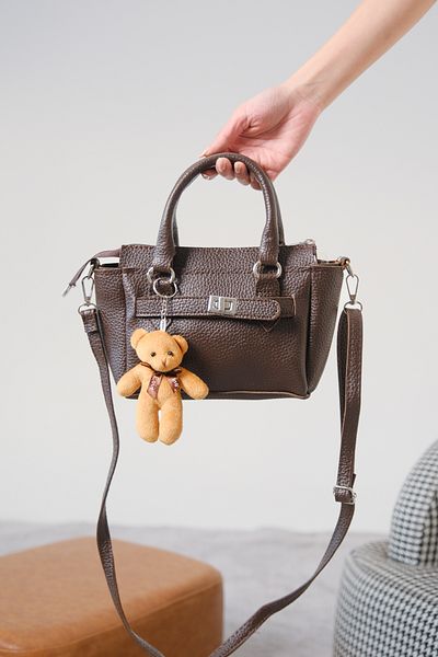 Moda Değirmeni Дамска стилна чанта за ръка и през рамо с плюшено мече, цвят кафе, Md1275-316-0002