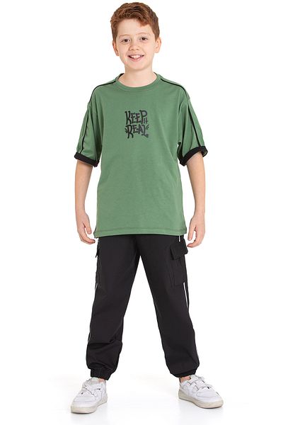 Pi Pengai Boy's 2 Piece Set (Jogger Parachute Pants+T-Shirt) P1167-69