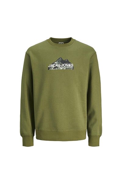 Jack & Jones 12262094   Φούτερ Jcomountain Green Logo - Λαιμόκοψη
