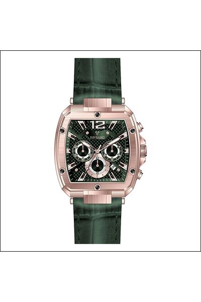 Raymond G831719M Leather Cord Men's Wristwatch - Stainless Steel - 2 Year Warranty