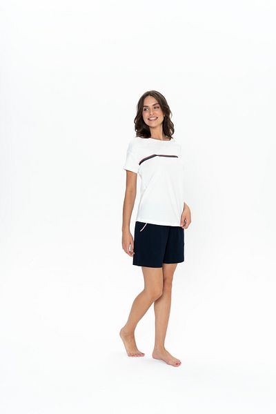 U.S. Polo Assn. U.S. Polo Assn. Women's Ecru Comfortable Shorts-T-Shirt Pajama Set - Bcp1.20T00E1P